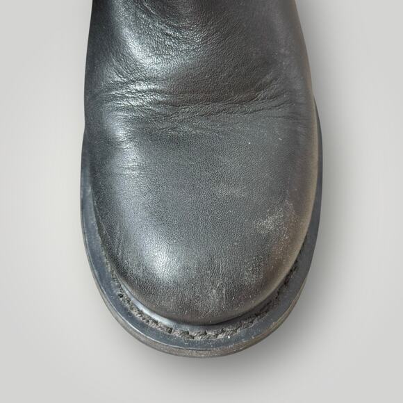 Harley Davidson Women Black Leather Biker Ankle Boots Chain Buckle Sturgis sz 7 - Picture 4 of 13